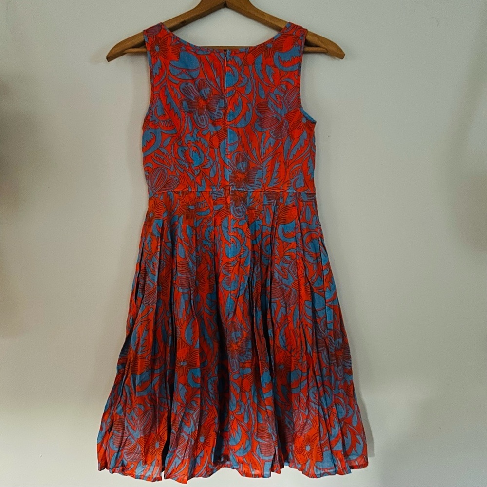 Talbots Orange and Blue Floral Midi Dress-2P - Picture 6 of 11